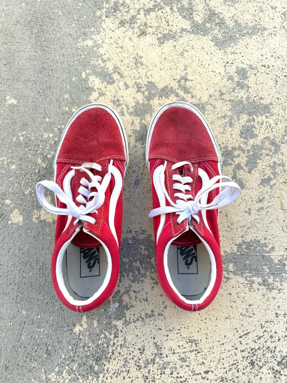 Red Vans Low-Rise